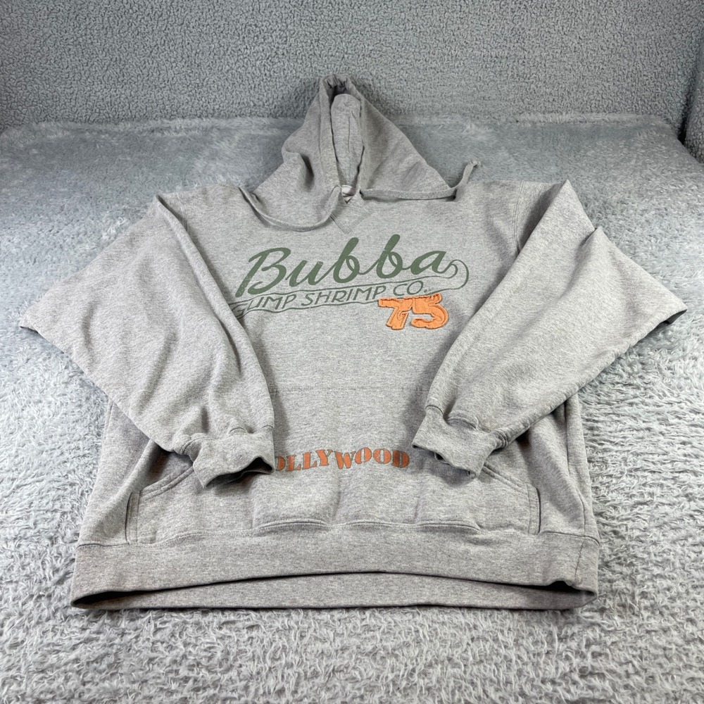 Bubba Gump Shrimp Co Hollywood Hoodie Mens Medium Grey Forrest Gump Movie 75